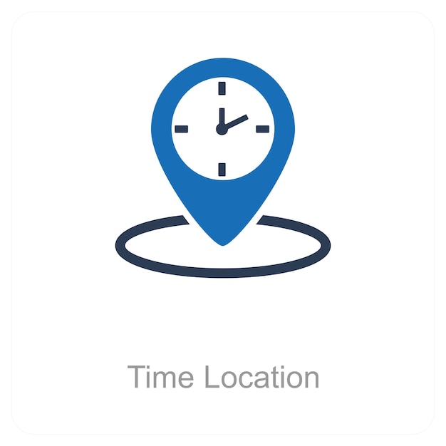 Concepto de tiempo, ubicación e icono de ubicación