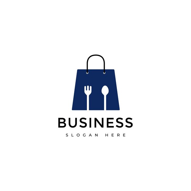 concepto de tienda de alimentos diseño de logotipo vector gráfico