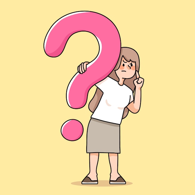 Concepto de toma de decisiones de ilustración de signo de interrogación de personas