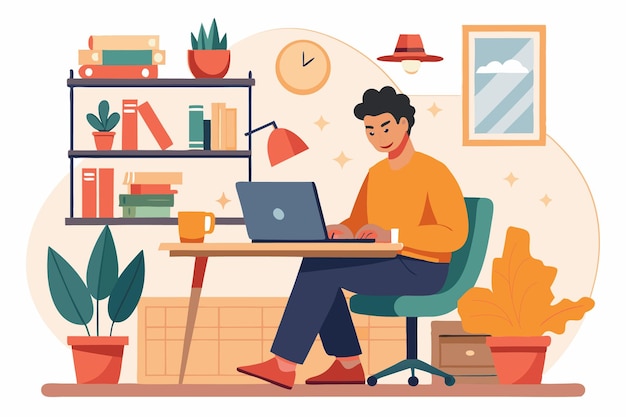Concepto de trabajo a distancia desde el hogar