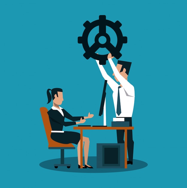 Concepto de trabajo en equipo empresarial