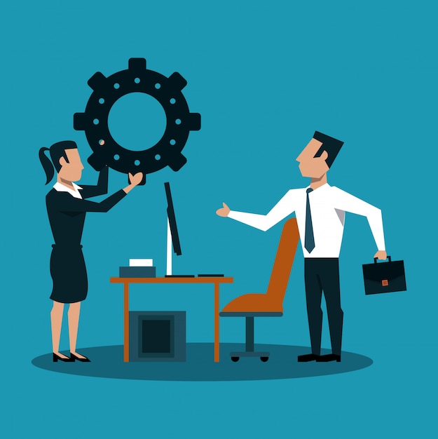 Concepto de trabajo en equipo empresarial