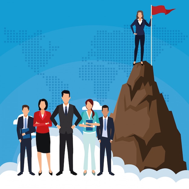 Concepto de trabajo en equipo empresarial