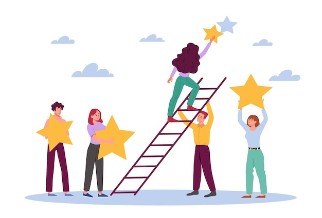 Concepto de trabajo en equipo de retroalimentación