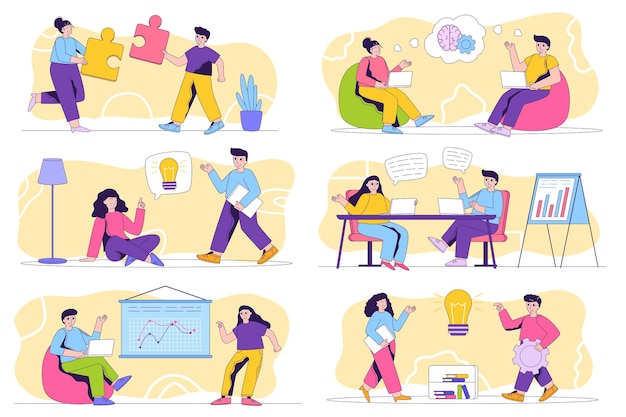 Concepto de trabajo en equipo situaciones de persona aislada.