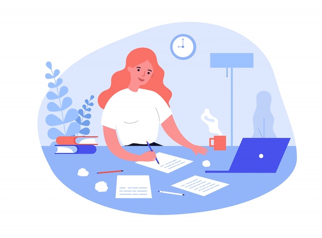 Concepto de trabajo de escritura
