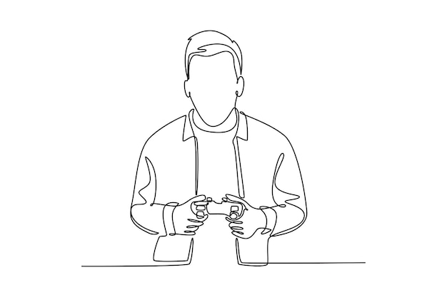 Concepto de trabajo y juego duro Diseño de dibujo de línea única Ilustración gráfica vectorial