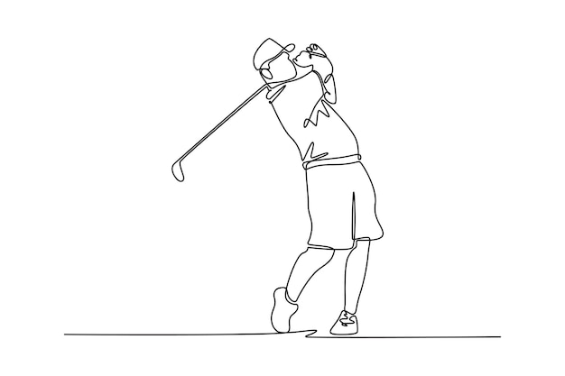 Concepto de trabajo y juego duro Diseño de dibujo de línea única Ilustración gráfica vectorial