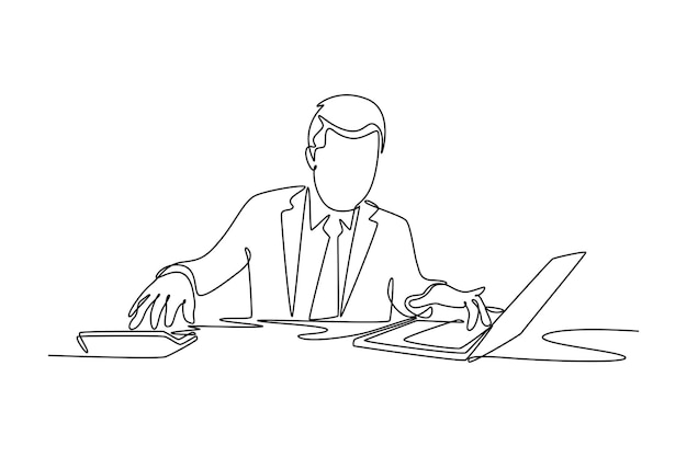 Concepto de trabajo y juego duro Diseño de dibujo de línea única Ilustración gráfica vectorial