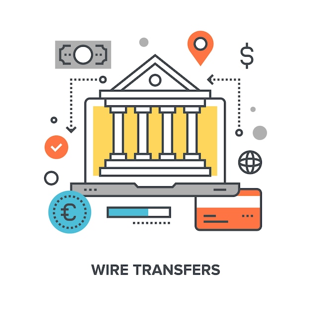 concepto de transferencias de alambre