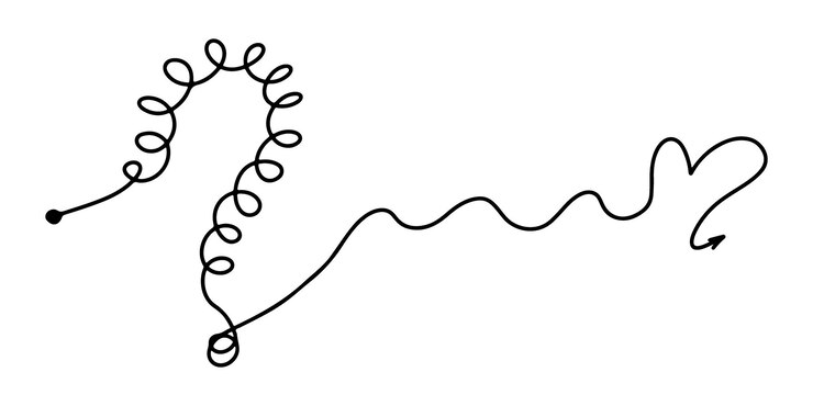Vector concepto de transición de una pregunta complicada a un simple amor doodle línea caos garabato vector