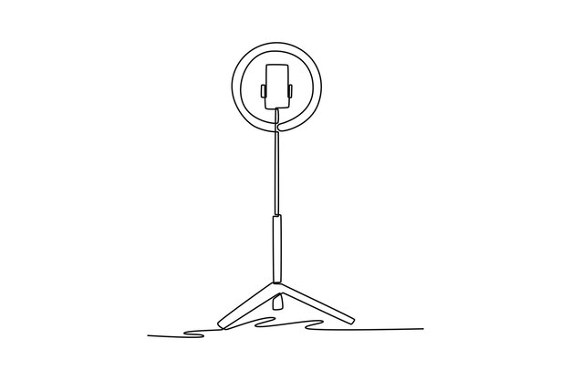 Concepto de transmisión en vivo de dibujo continuo de una línea Ilustración vectorial de Doodle