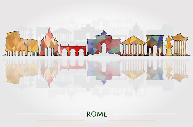Concepto de turismo y viajes de negocios con edificios históricos de Roma