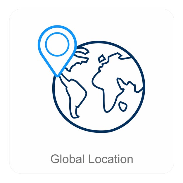 Concepto de ubicación global y icono de acceso global
