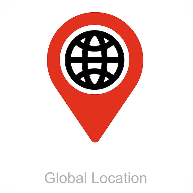 concepto de ubicación global y icono de pin