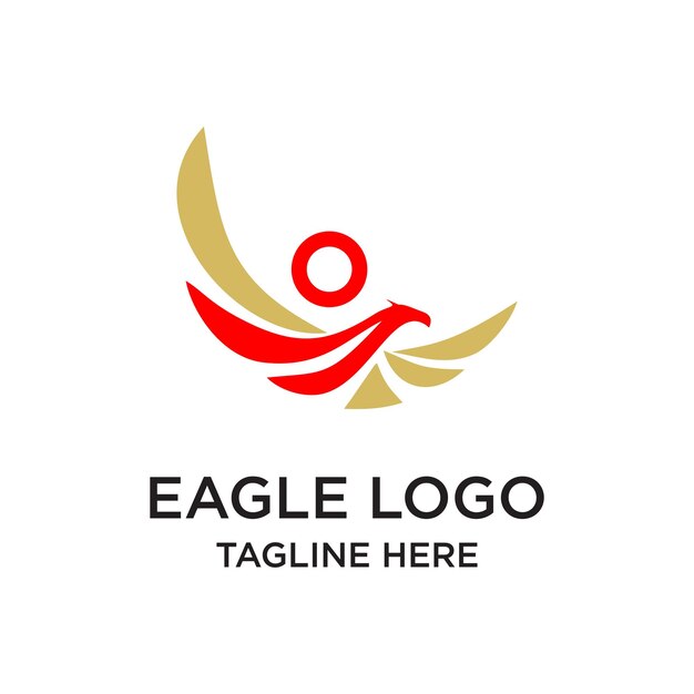 Concepto único de diseño de logotipo de águila Vector Premium