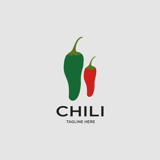 Concepto único de diseño de logotipo de chile Vector Premium