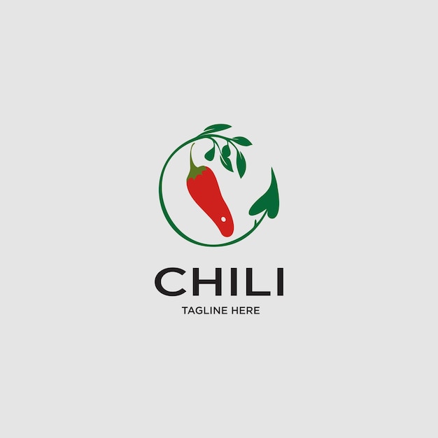 Concepto único de diseño de logotipo de chile Vector Premium