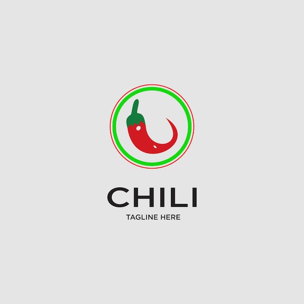 Concepto único de diseño de logotipo de chile Vector Premium