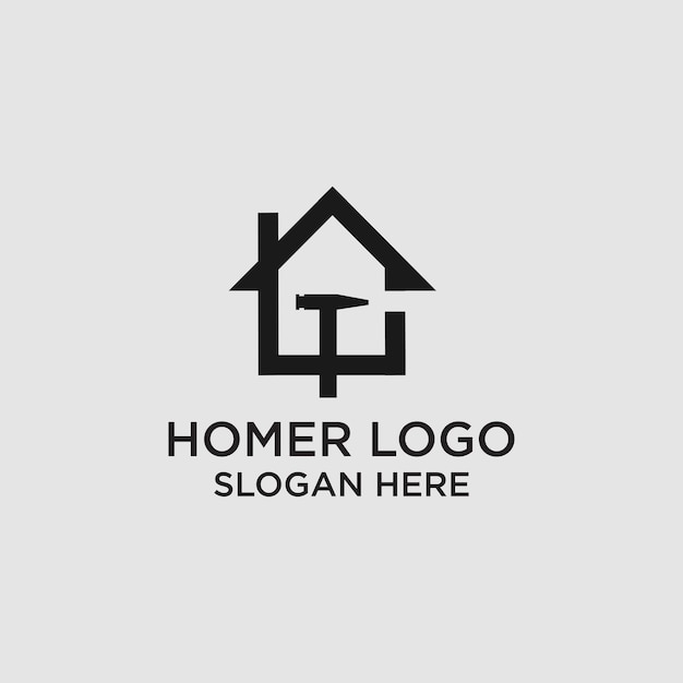 Concepto único de diseño de logotipo de inicio Vector Premium