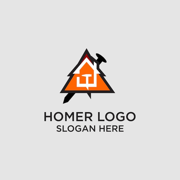 Concepto único de diseño de logotipo de inicio Vector Premium