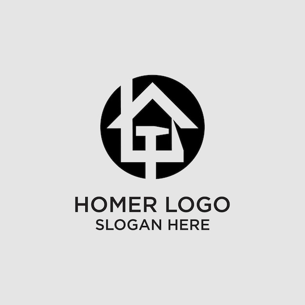 Concepto único de diseño de logotipo de inicio Vector Premium