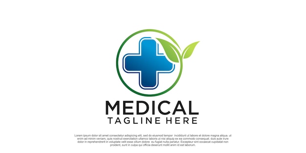 Concepto único de diseño de logotipo médico Vector Premium