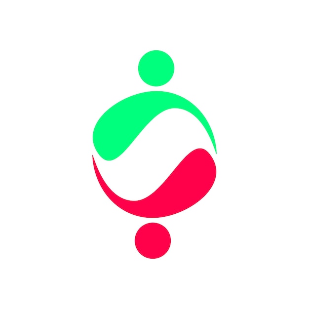 Concepto de unión de personas y comunidad logotipo ilustración vectorial abstracta eps