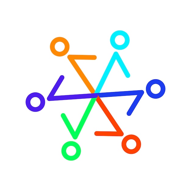 Concepto de unión de personas y comunidad logotipo ilustración vectorial abstracta eps