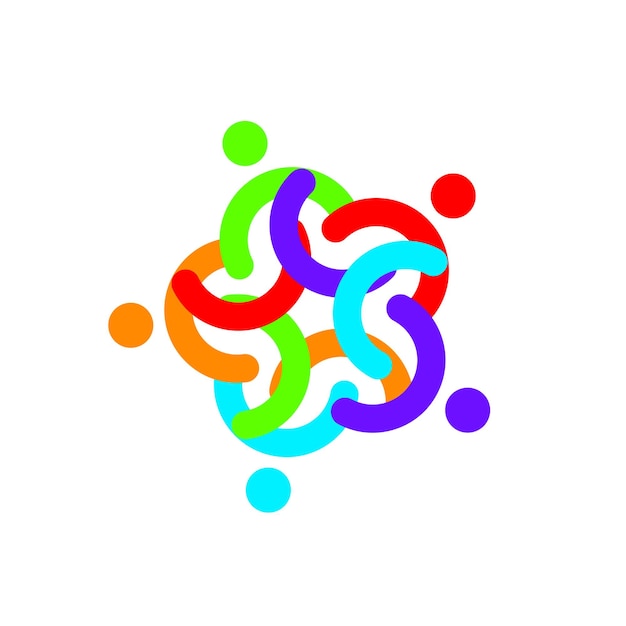 Concepto de unión de personas y comunidad logotipo ilustración vectorial abstracta eps
