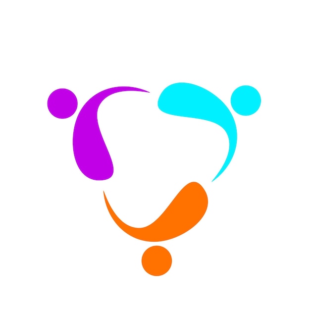 Concepto de unión de personas y comunidad logotipo ilustración vectorial abstracta eps