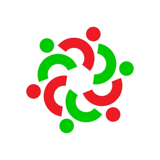 Concepto de unión de personas y comunidad logotipo ilustración vectorial abstracta eps