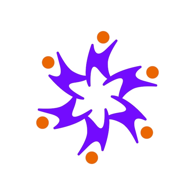 Concepto de unión de personas y comunidad logotipo ilustración vectorial abstracta eps