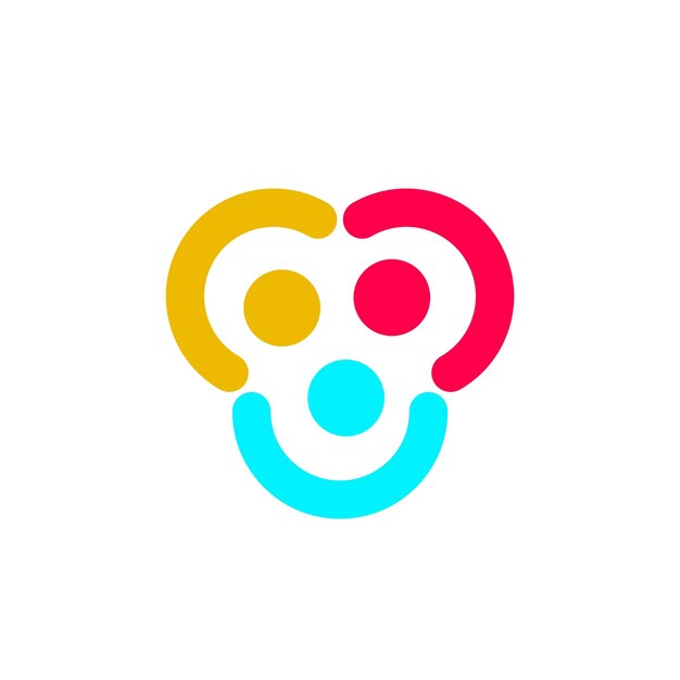 Concepto de unión de personas y comunidad logotipo ilustración vectorial abstracta eps