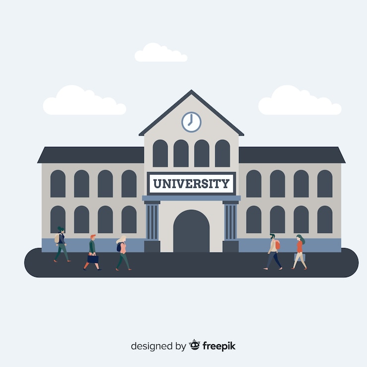 Vector concepto de universidad en diseño plano
