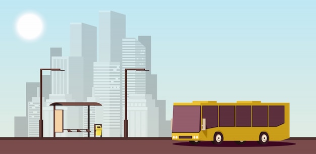 Vector concepto urbano plano de transporte público. ilustración isométrica
