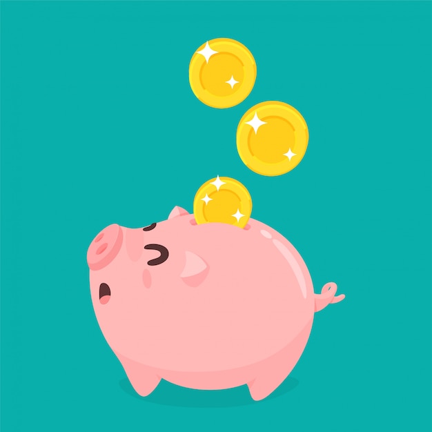 El concepto de usar el dinero correctamente Ahorrar dinero para el futuro.
