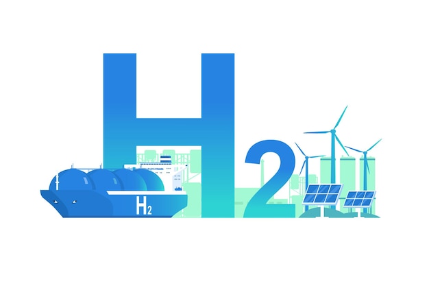 El concepto de uso y transporte de hidrógeno como fuente de energía.
