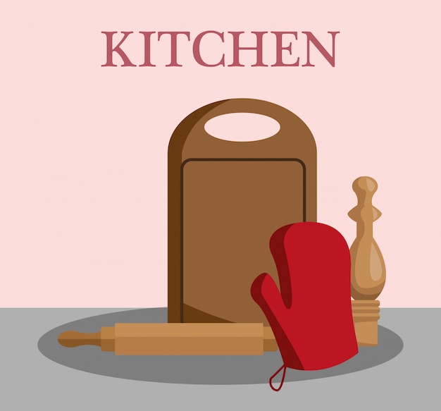 Concepto de utensilios de cocina y comida