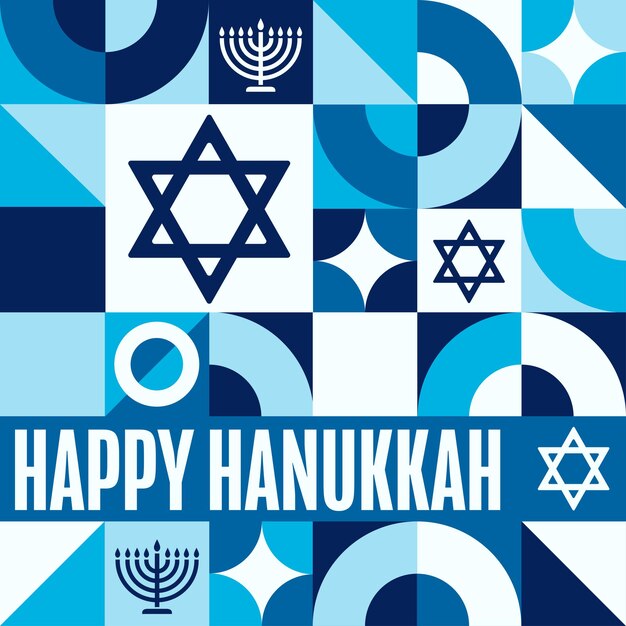 Concepto de vacaciones felices de Hanukkah plantilla para cartel de cartel de fondo con texto Ilustración vectorial EPS10