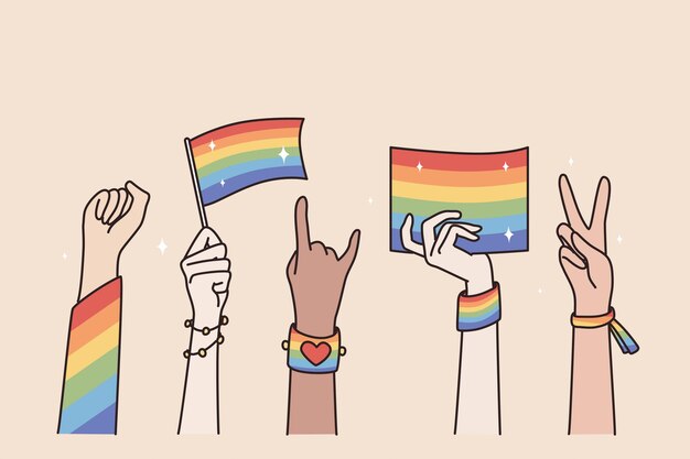 Concepto de vacaciones del mes del orgullo lgbt