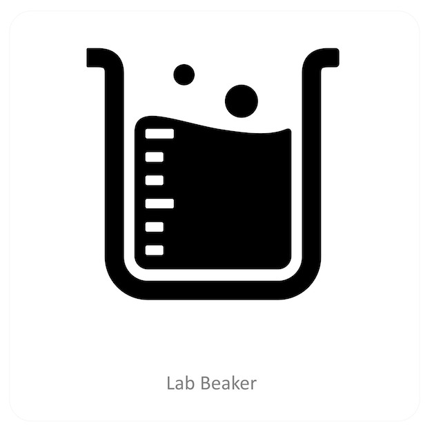 concepto de vaso de laboratorio y icono de química