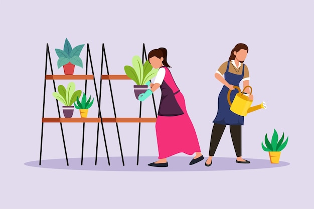 Concepto de vecinos compartiendo cosas y ayudándose unos a otros Ilustración de vector plano coloreado aislado