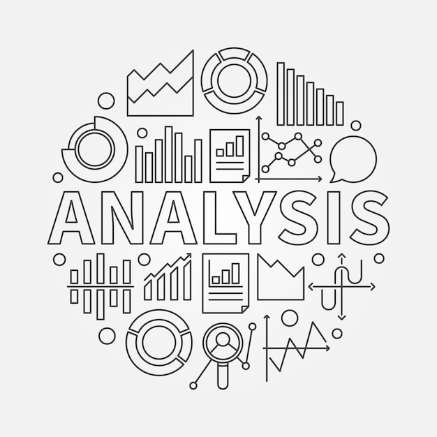 Concepto de vector de análisis ilustración redonda en estilo lineal