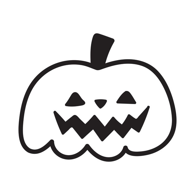 Concepto de vector de calabaza de halloween en estilo doodle y boceto dibujado a mano ilustración