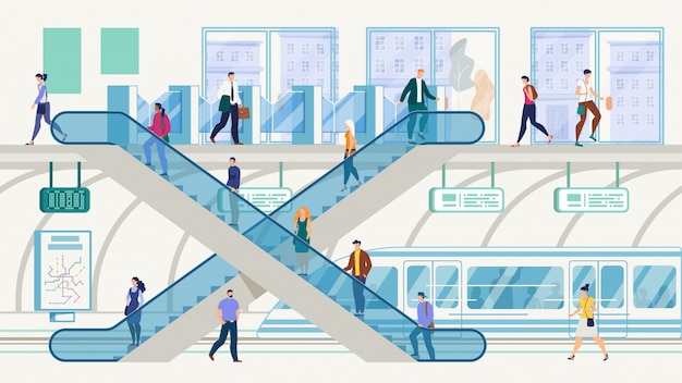 Concepto de vector de centro de transporte público de Metropolis