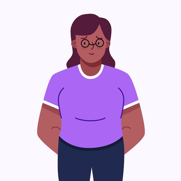 Concepto de vector de chica negra nerd