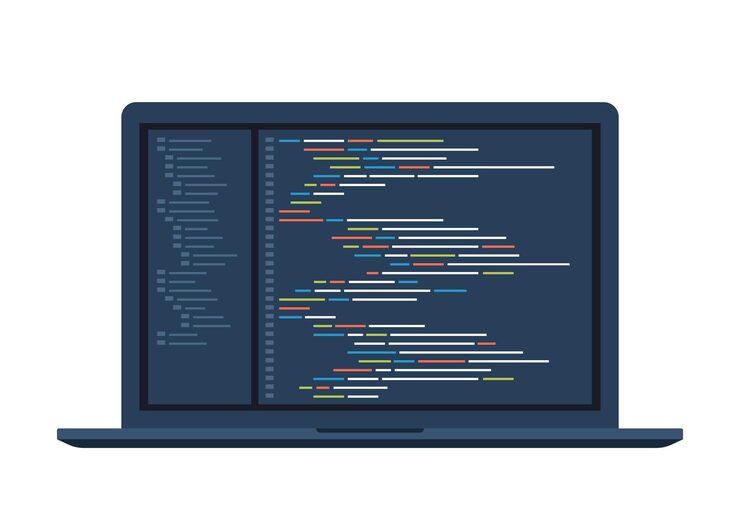 Vector concepto de vector de codificación de software de computadora programación de codificación script java código de programa digital
