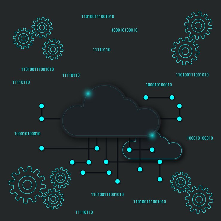 Vector concepto de vector de computación en la nube