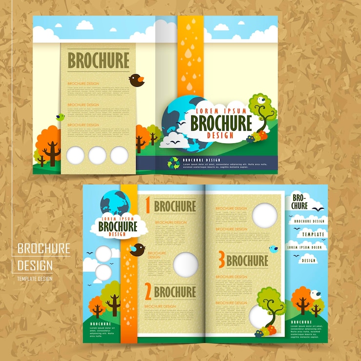 Vector concepto de vector de diseño de folleto ambiental